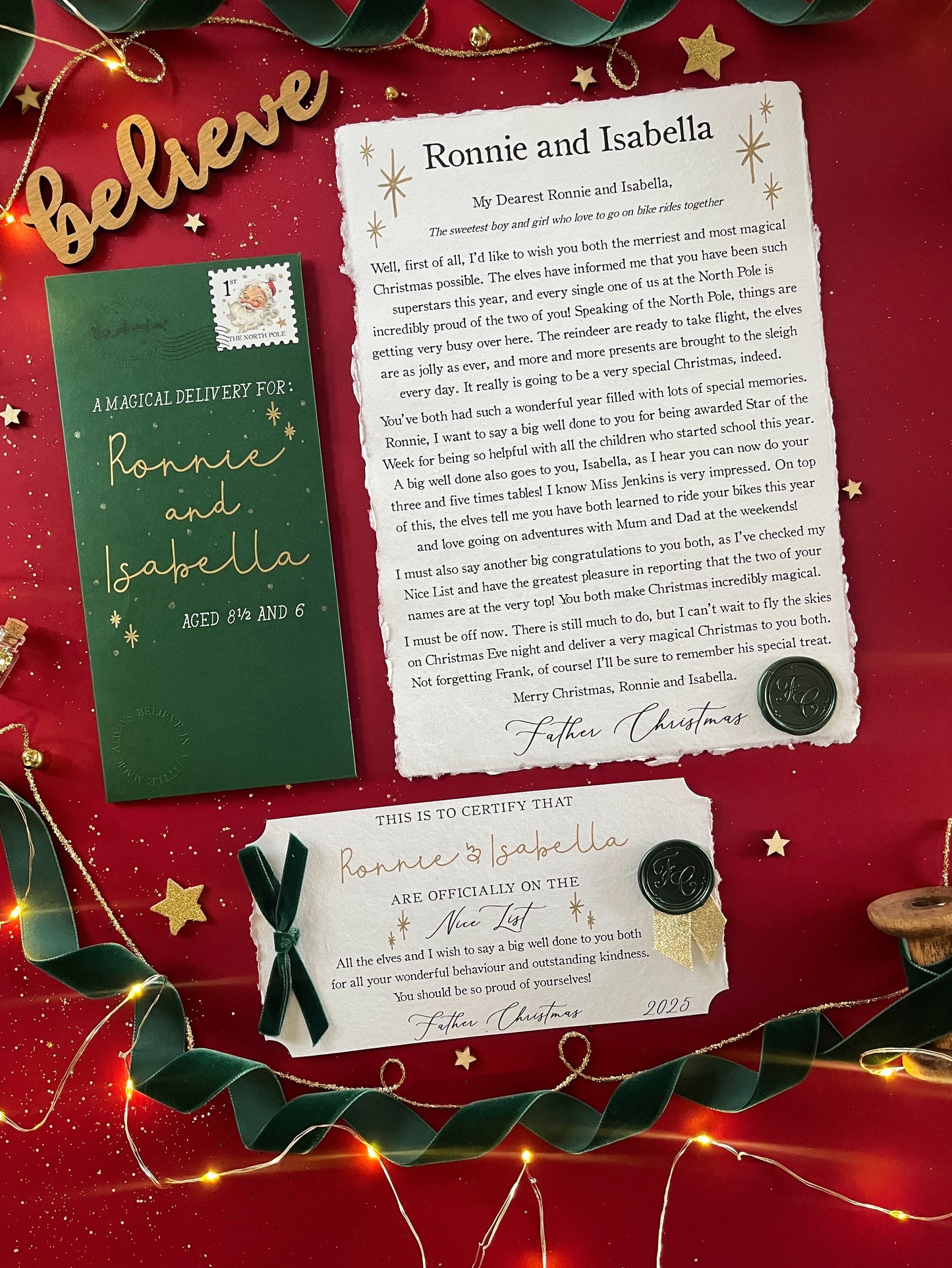 The Sibling Believe Bundle (Letter and Certificate) - For Two Children
