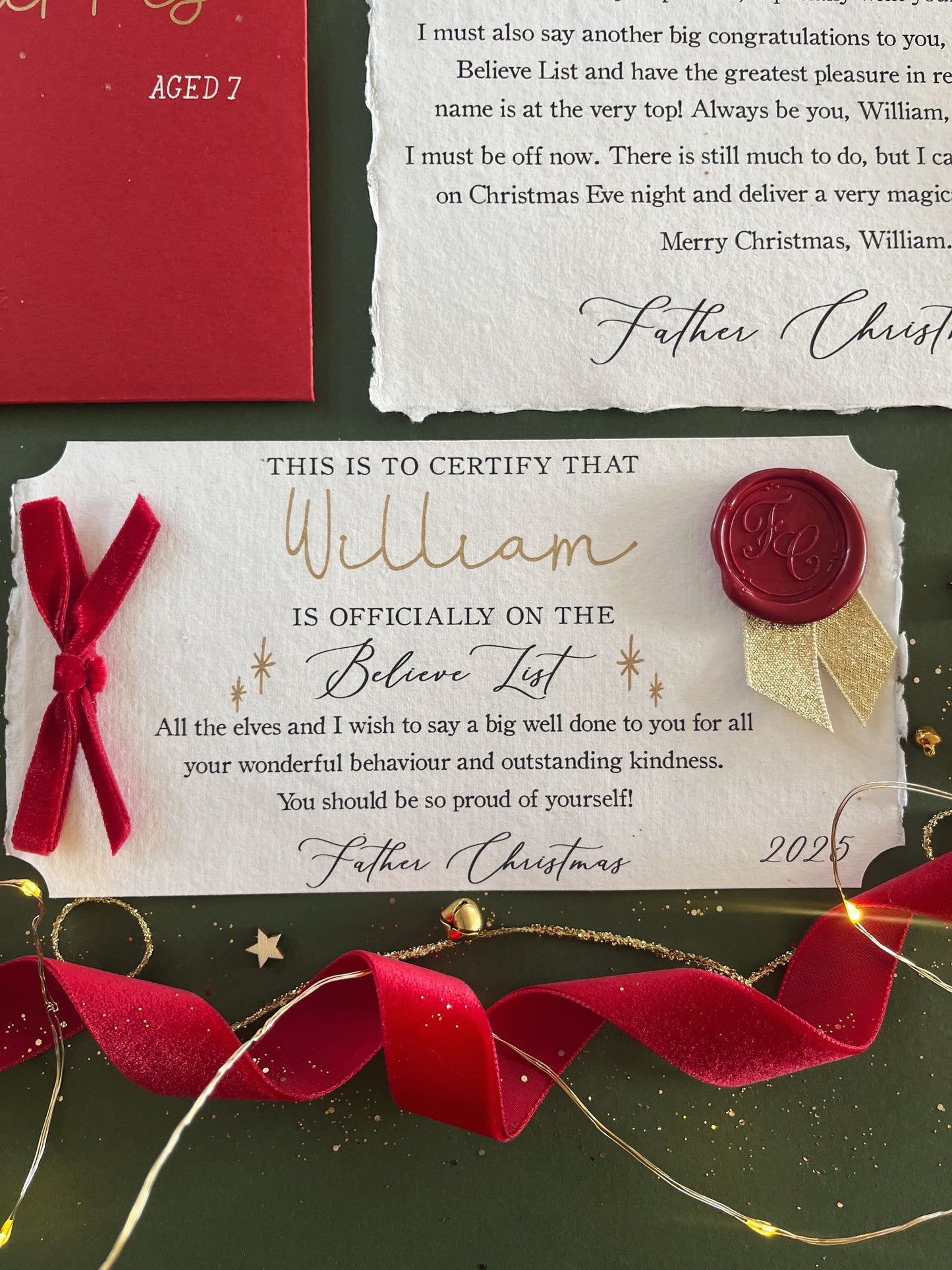 The Believe Bundle (Letter and Certificate)