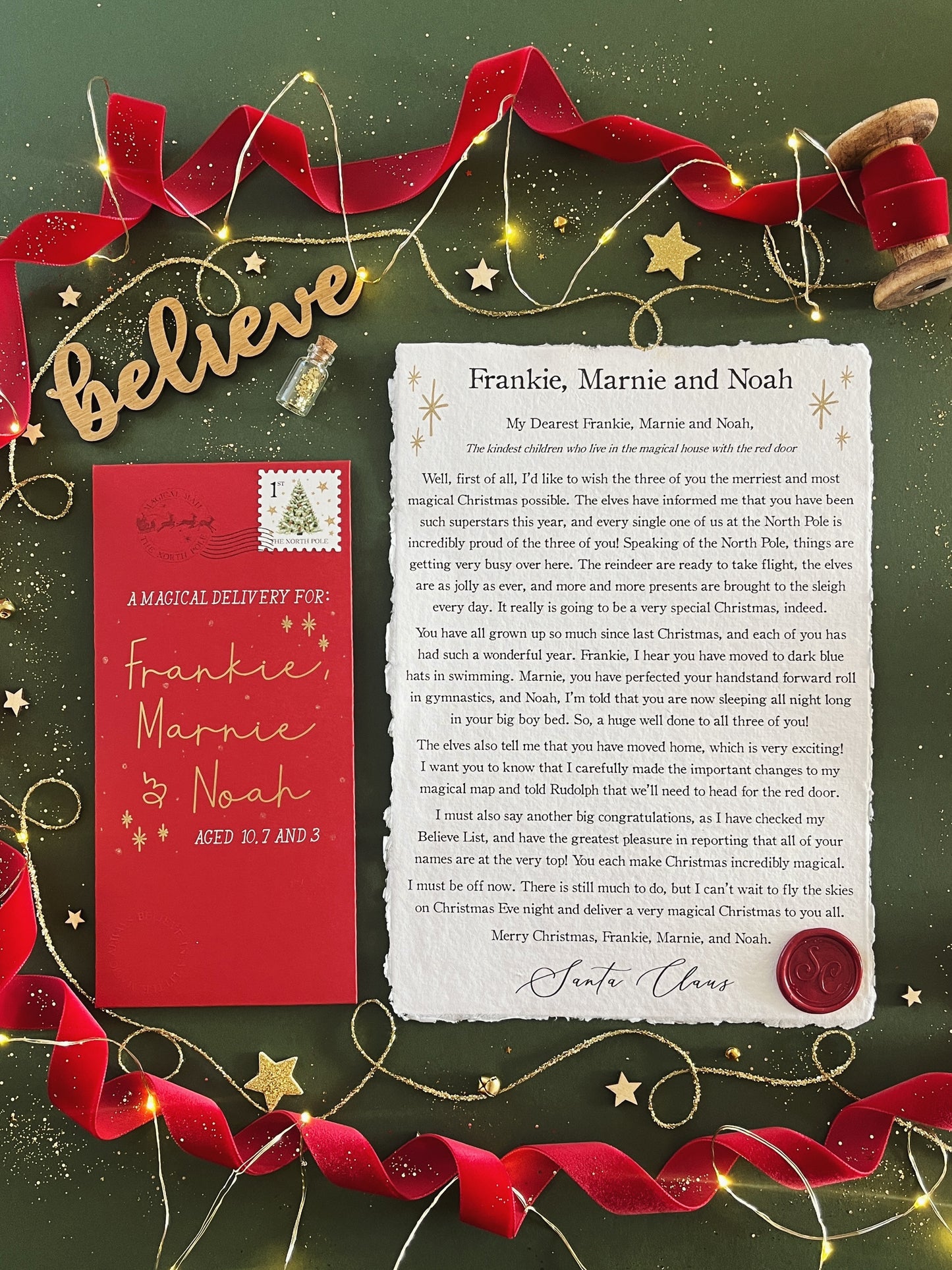 The Sibling Believe Letter - For Three Children