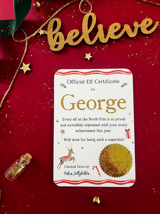 Certificate from the Elves